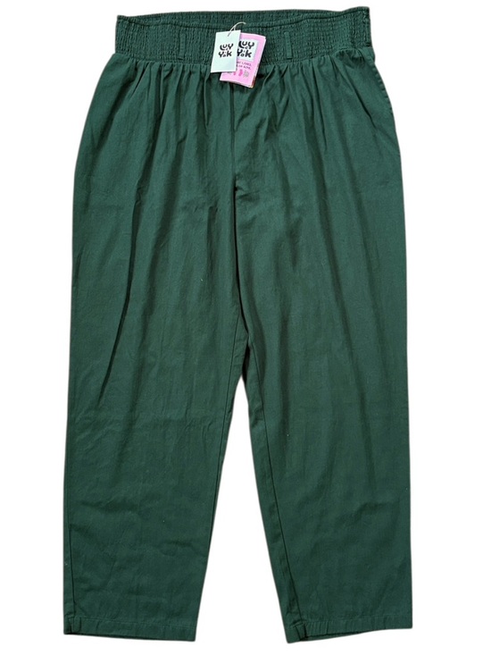 Lucy & Yak Pants - NWT Lucy & Yak Alexa Smocked Waist Pull-On Pants Posy Green Size XL